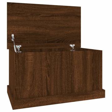 Brown Oak Storage Box - 70x40x38 cm Engineered Wood