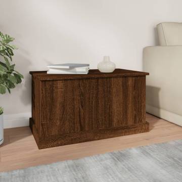 Brown Oak Storage Box - 70x40x38 cm Engineered Wood