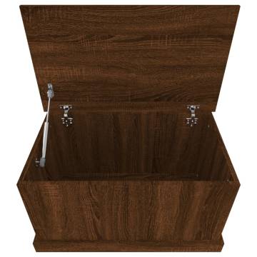 Brown Oak Storage Box - 70x40x38 cm Engineered Wood