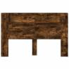 Modern Headboard Cabinet with LED - Smoked Oak Design