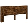 Modern Headboard Cabinet with LED in Smoked Oak - 220x16.5 cm