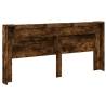 Modern Headboard Cabinet with LED in Smoked Oak - 220x16.5 cm