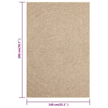 Rug 140x200 cm Jute Look - Indoor & Outdoor | HipoMarket