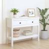 Console Table White 100x35x75 cm Solid Wood Pine Colour white Quantity in Package 1 Length 100 cm 