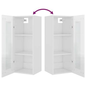 Hanging Wall Cabinet High Gloss White - Stylish Storage Solution