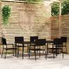 7 Piece Garden Dining Set Black Colour black Size 200 cm table length Number of 6 