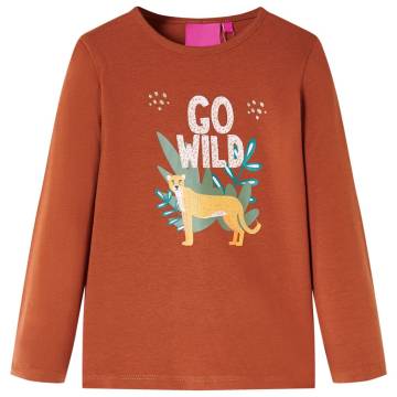 Kids' Long Sleeve T-shirt Cognac 140 | High-Quality Wear