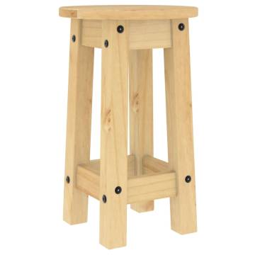 Bar Stools 2 pcs Solid Wood Pine - Rustic Home Decor