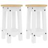 Bar Stools 2 pcs White Solid Wood Pine | Hipomarket