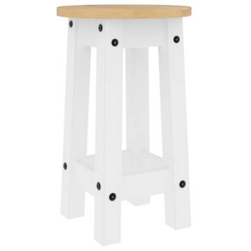 Bar Stools 2 pcs White Solid Wood Pine | Hipomarket