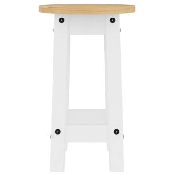 Bar Stools 2 pcs White Solid Wood Pine | Hipomarket