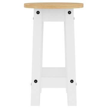 Bar Stools 2 pcs White Solid Wood Pine | Hipomarket