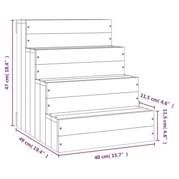 Pet Stair 40x49x47 cm - Solid Wood Pine for Easy Access