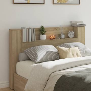 LED Headboard Cabinet Sonoma Oak 160x16.5 cm | Hipomarket