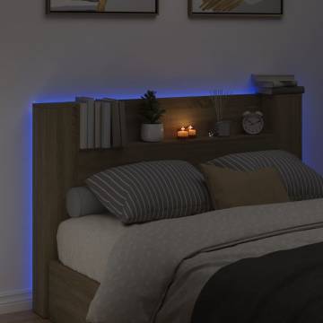 LED Headboard Cabinet Sonoma Oak 160x16.5 cm | Hipomarket