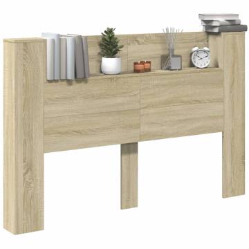 LED Headboard Cabinet Sonoma Oak 160x16.5 cm | Hipomarket