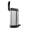 Curver Pedal Bin Deco D-Shape 15L Silver - Stylish Waste Solution