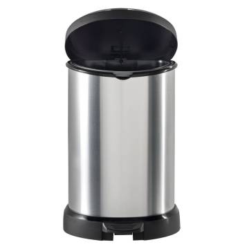 Curver Pedal Bin Deco D-Shape 15L Silver - Stylish Waste Solution