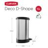 Curver Pedal Bin Deco D-Shape 15L Silver - Stylish Waste Solution