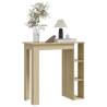 Sonoma Oak Bar Table with Shelf - Perfect for Small Spaces