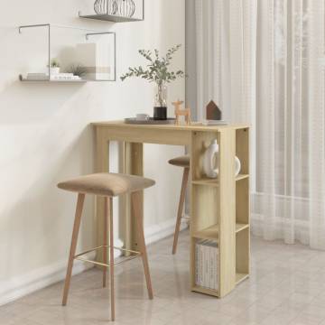 Sonoma Oak Bar Table with Shelf - Perfect for Small Spaces