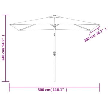 Green Rectangular Parasol 200x300 cm - Protect Your Patio