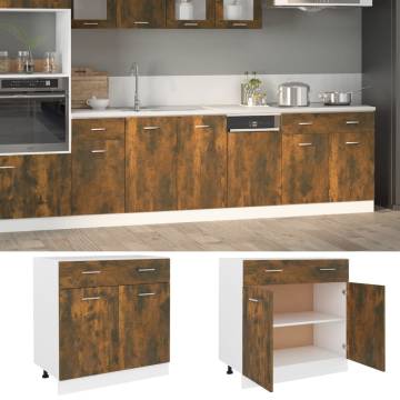 Drawer Bottom Cabinet Smoked Oak | Ample Storage Solution