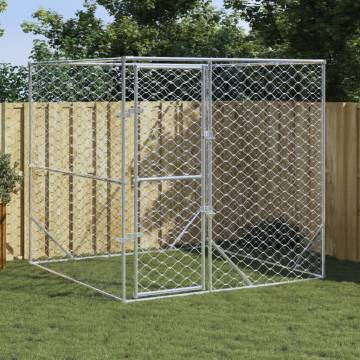 Outdoor Dog Kennel Silver 2x2x2 m - Galvanised Steel Safety