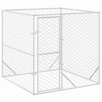 Outdoor Dog Kennel Silver 2x2x2 m - Galvanised Steel Safety