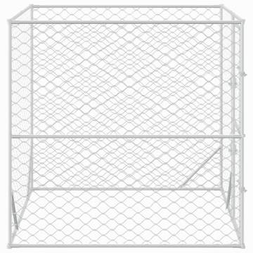 Outdoor Dog Kennel Silver 2x2x2 m - Galvanised Steel Safety