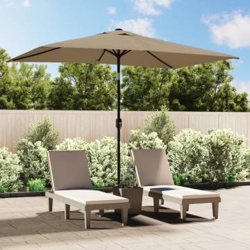 Outdoor Parasol with Metal Pole 300x200 cm - Taupe