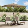 Outdoor Parasol with Metal Pole 300x200 cm Taupe Colour taupe Quantity in Package 1 