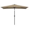 Outdoor Parasol with Metal Pole 300x200 cm - Taupe