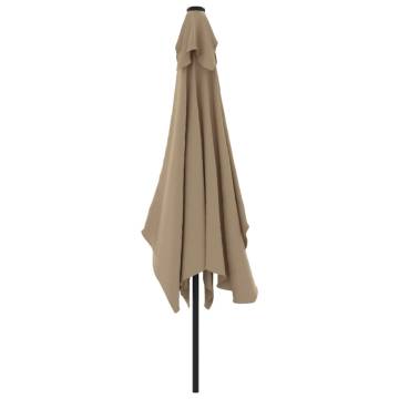 Outdoor Parasol with Metal Pole 300x200 cm - Taupe