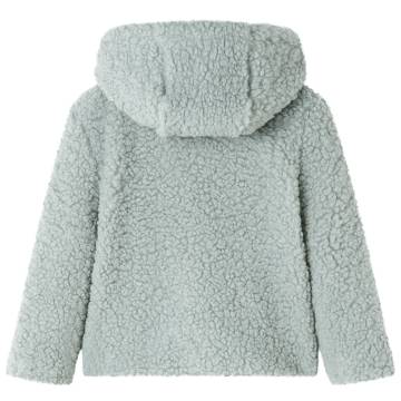 Kids' Hooded Jacket Teddy Faux Fur Mint Green - Age 3-4