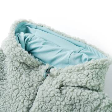 Kids' Hooded Jacket Teddy Faux Fur Mint Green - Age 3-4