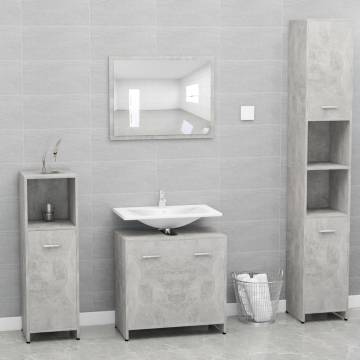 Stylish Bathroom Furniture Set in Concrete Grey - Hipomarket