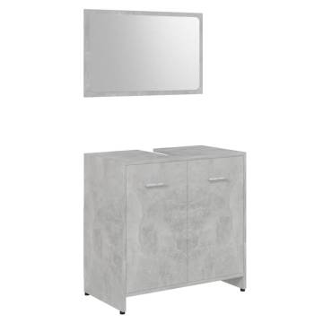 Stylish Bathroom Furniture Set in Concrete Grey - Hipomarket