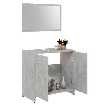 Stylish Bathroom Furniture Set in Concrete Grey - Hipomarket