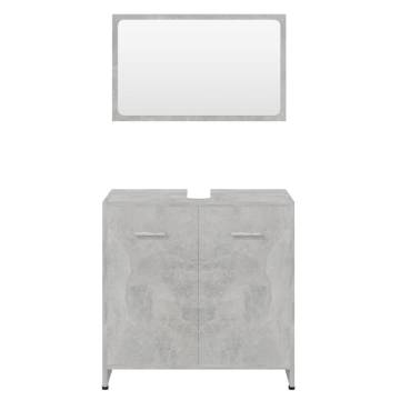 Stylish Bathroom Furniture Set in Concrete Grey - Hipomarket