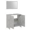 3 Piece Bathroom Furniture Set - Concrete Grey Engineered Wood