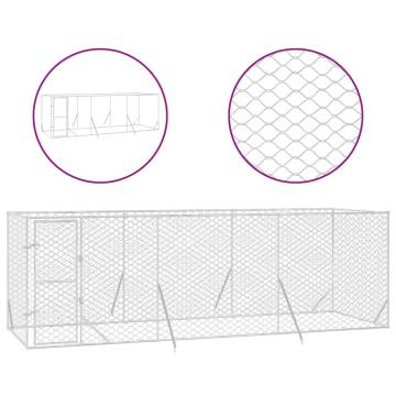 Outdoor Dog Kennel Silver 6x2x2 m - Galvanised Steel