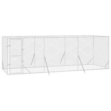 Outdoor Dog Kennel Silver 6x2x2 m - Galvanised Steel