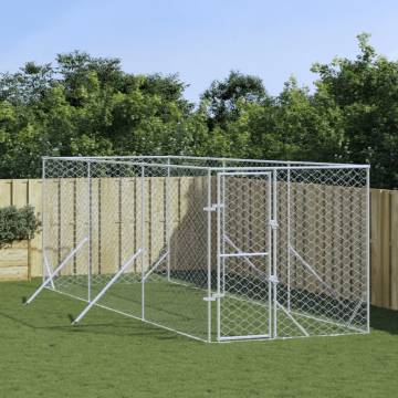 Outdoor Dog Kennel Silver 2x6x2 m - Galvanised Steel