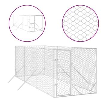 Outdoor Dog Kennel Silver 2x6x2 m - Galvanised Steel