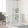 Room Divider 4 Panels White Solid Wood Paulownia Size 40 x 200 cm Number of 4 Number_of_Panels 