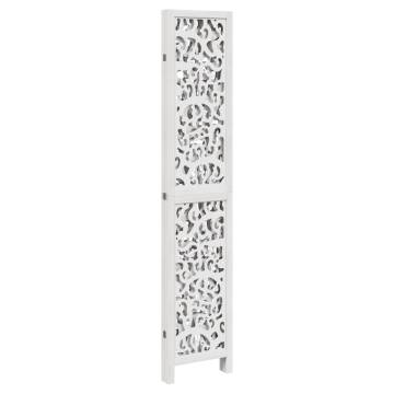 Elegant 4-Panel White Solid Wood Room Divider | HipoMarket