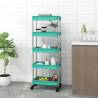 5-Tier Kitchen Trolley Turquoise 42x29x128 cm Iron and ABS Colour turquoise 