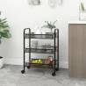 3-Tier Kitchen Trolley Black 46x26x64 cm Iron Colour black Size 46 x 26 x 64 cm 