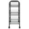 3-Tier Kitchen Trolley Black - Sturdy & Stylish Storage Solution